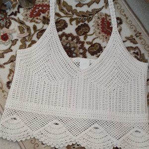 H&M Embroidered Crop Top